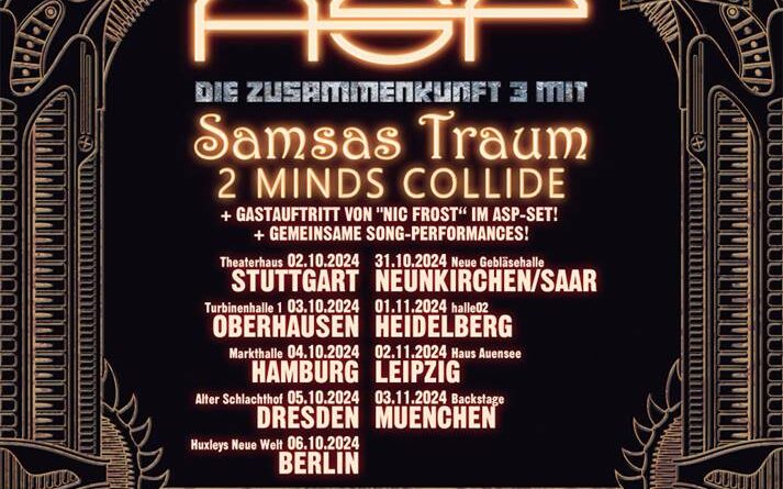 ASP zum 25 jährigen Jubiläum ab 2.10. mit Samsas Traum und Two Minds Collide auf Zusammenkunft-Tour